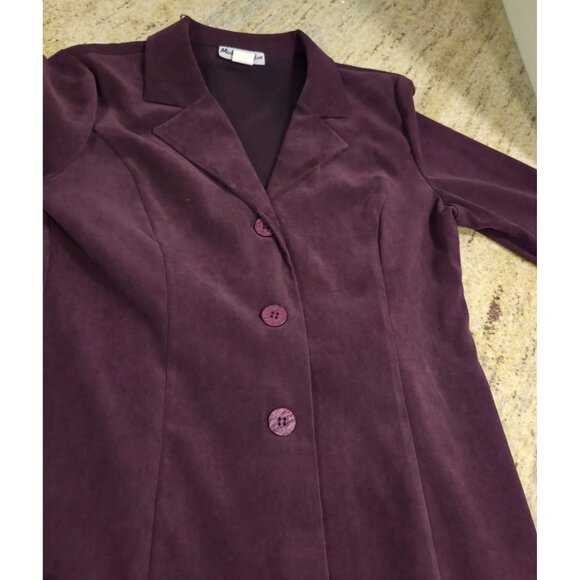 Michael Taylor Sz 10 Wine  2 Piece Sleeveless Sheath Long Blazer Dress Set Mini - Picture 15 of 16